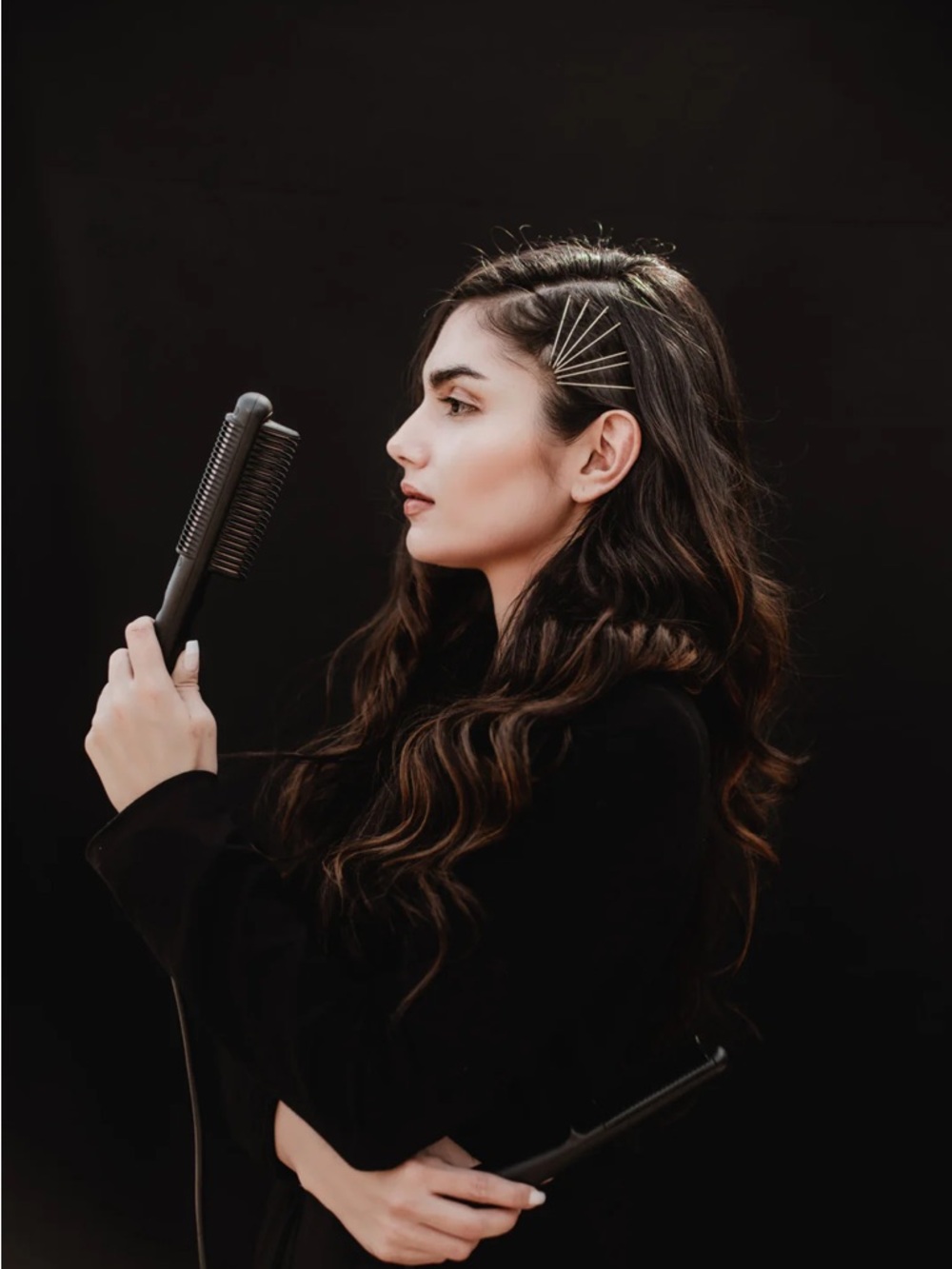 DNA Hair Tools Styling Comb Pro hair curler / hair styler - Black / Rose Gold